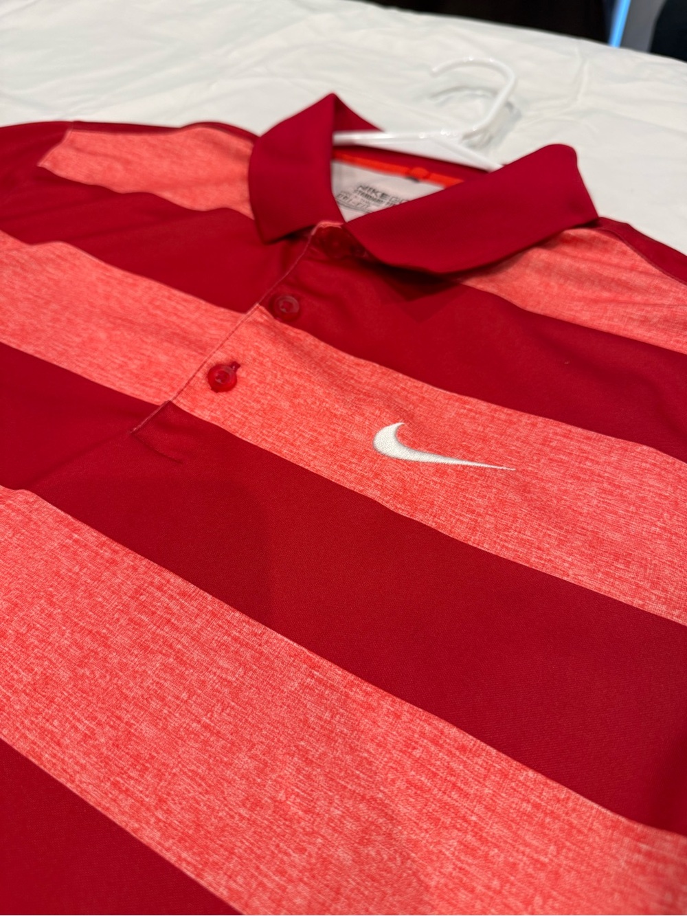 Nike Men’s Red Striped Performance Polo
